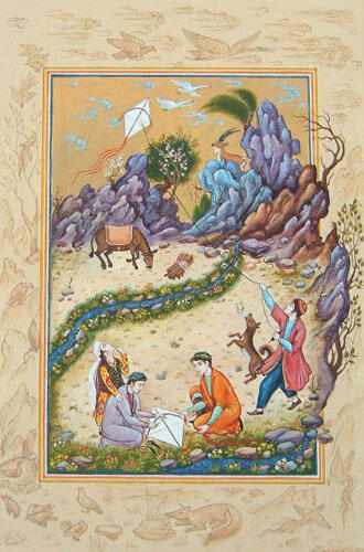 Olim Kamolzoda is the Honoured Artist of the Republic of Tajikistan. Photo of Olim Kamolzoda sitting at the desk in his workshop. He is the Honoured Artist of the Republic of Tajikistan, a Member of the Union of Artists of the Republic of Tajikistan, and a Specialist of the Miniature Art. Studying the specifics of the work